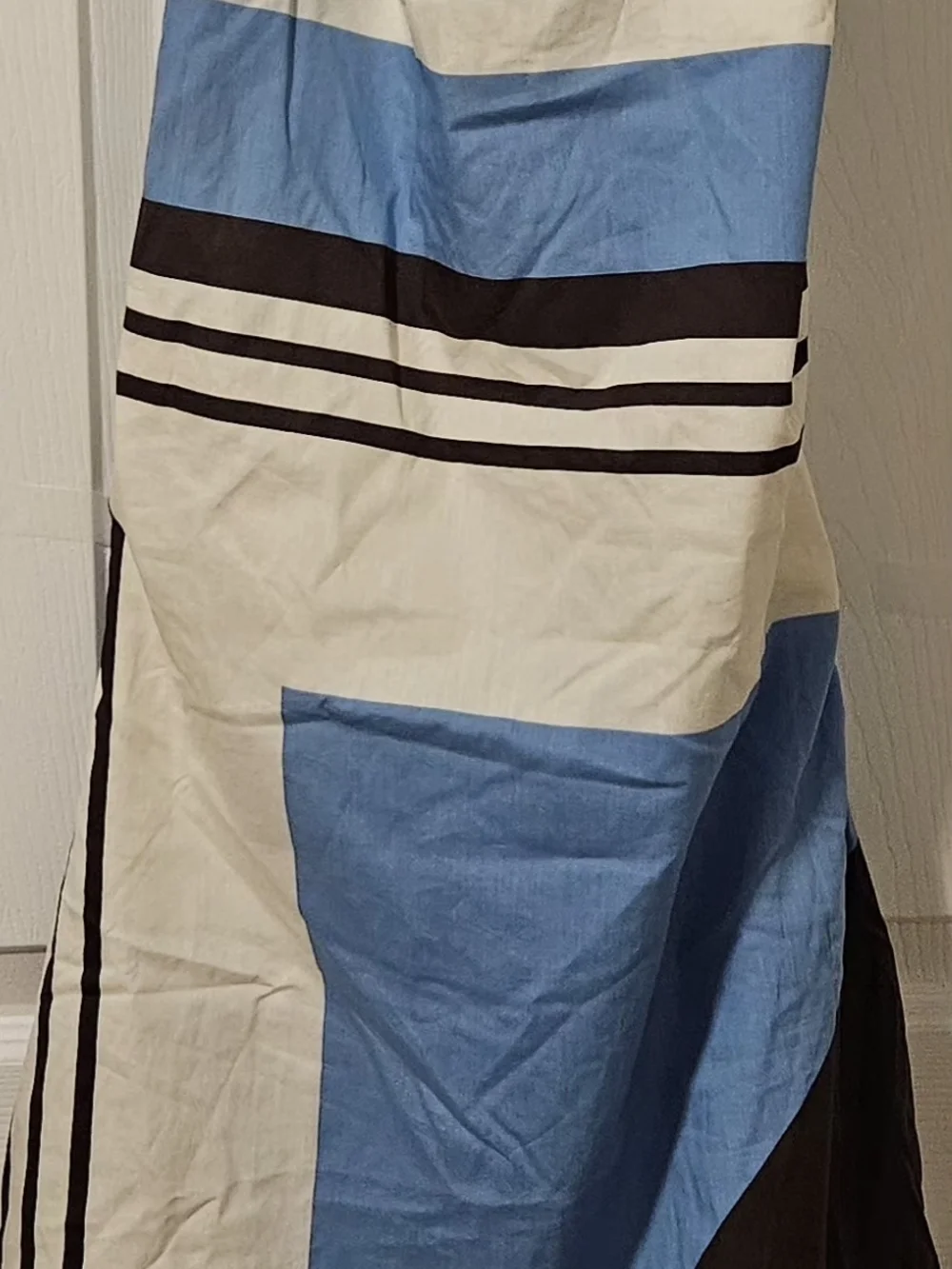 Zara Blue and Cream Striped Maxi Dress - Picture 2 of 5